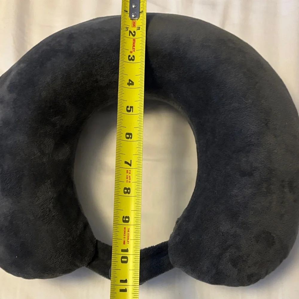 Plush Charcoal Memory Foam Travel Neck Pillow